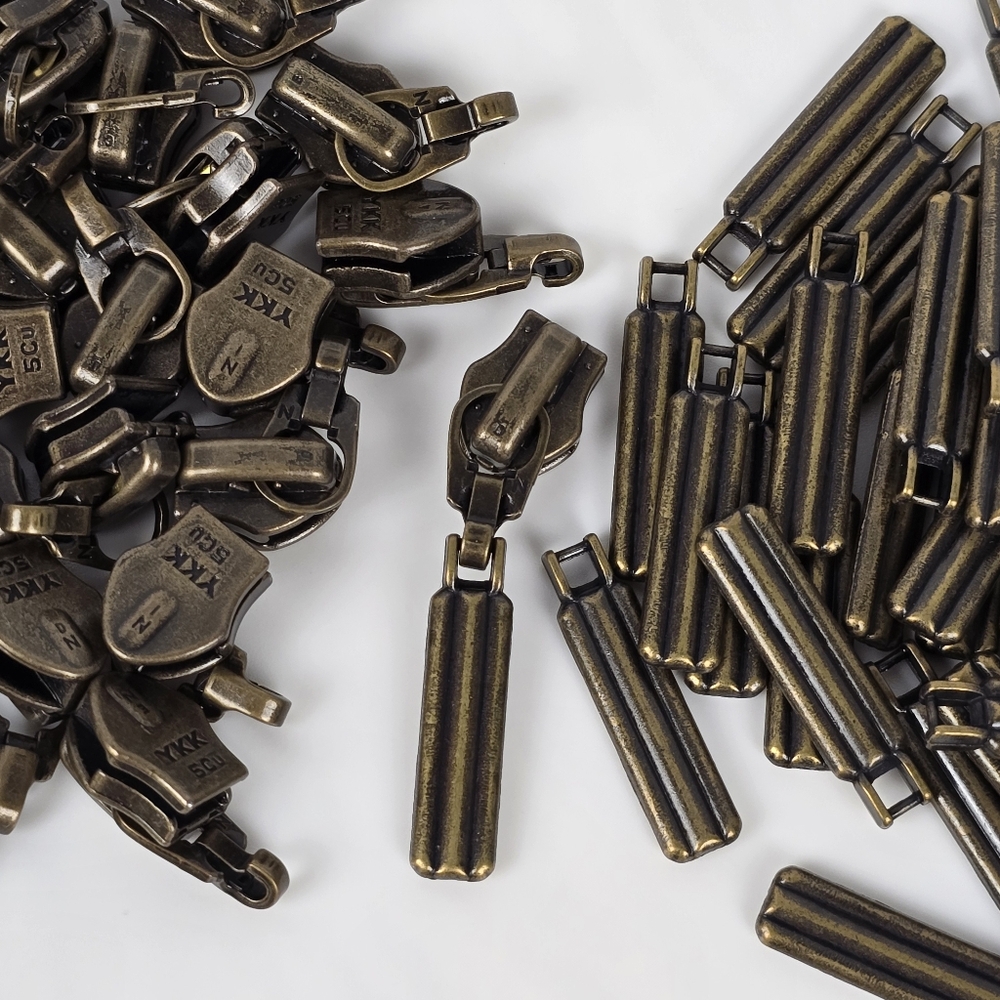 50 YKK 5CU Metal Zipper Pulls